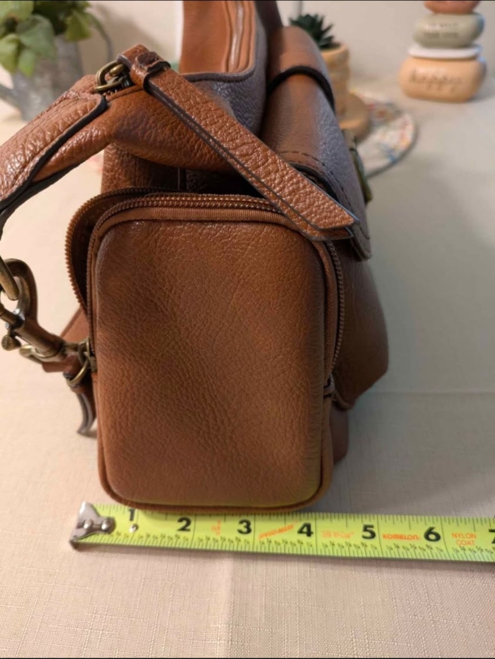 a.n.a Brown Faux Leather Handbag With Buckle - Picture 8 of 9